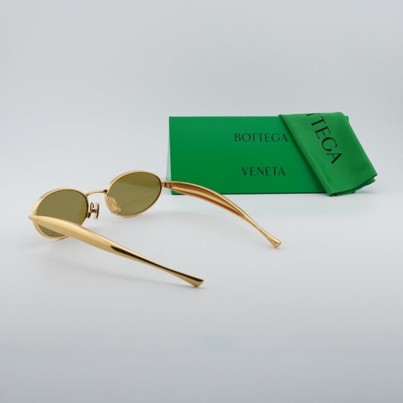 Bottega Veneta BV1386S 006 Oval Sunglasses - Gold/Green main image 5